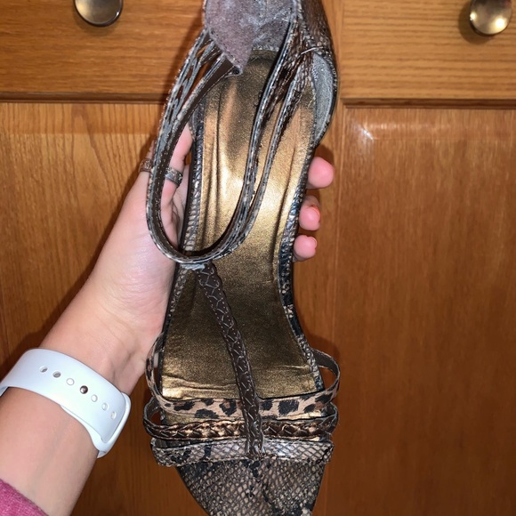 Snakeskin small wedge sandal - Picture 3 of 4